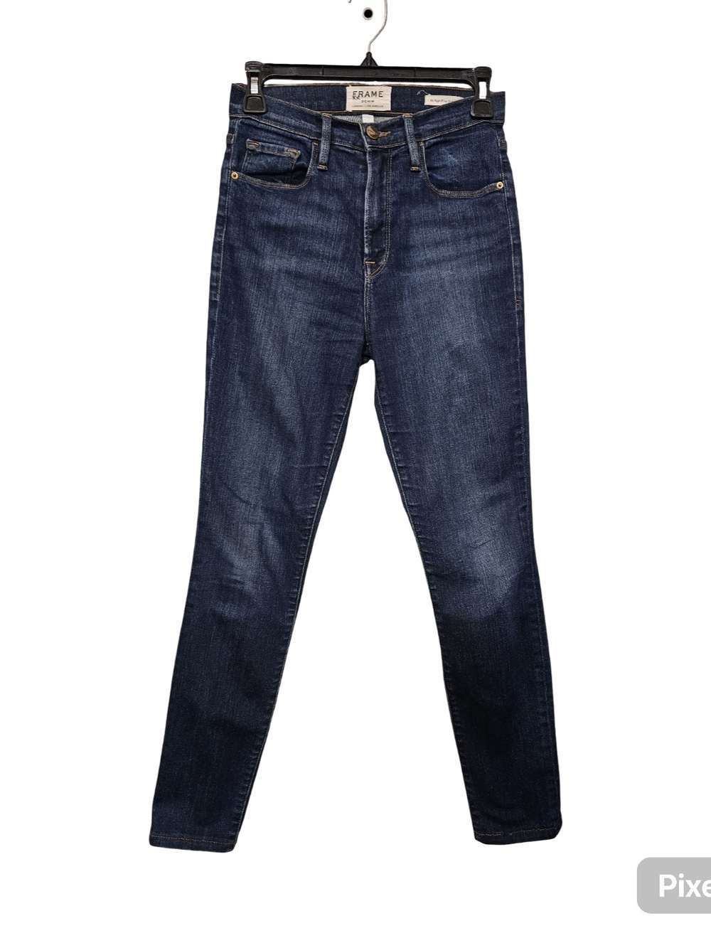 FRAME Ali High Rise Skinny Jeans Holzman Wash Blue Stretch Denim Size 25